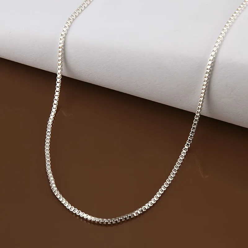 925 Sterling Silver Box Chain Necklace Elegant & Sexy Neck Chain Versatile Jewelry Gifts For Women