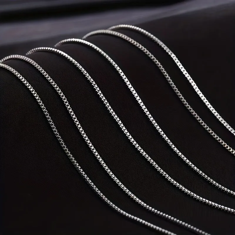 925 Sterling Silver Box Chain Necklace Elegant & Sexy Neck Chain Versatile Jewelry Gifts For Women