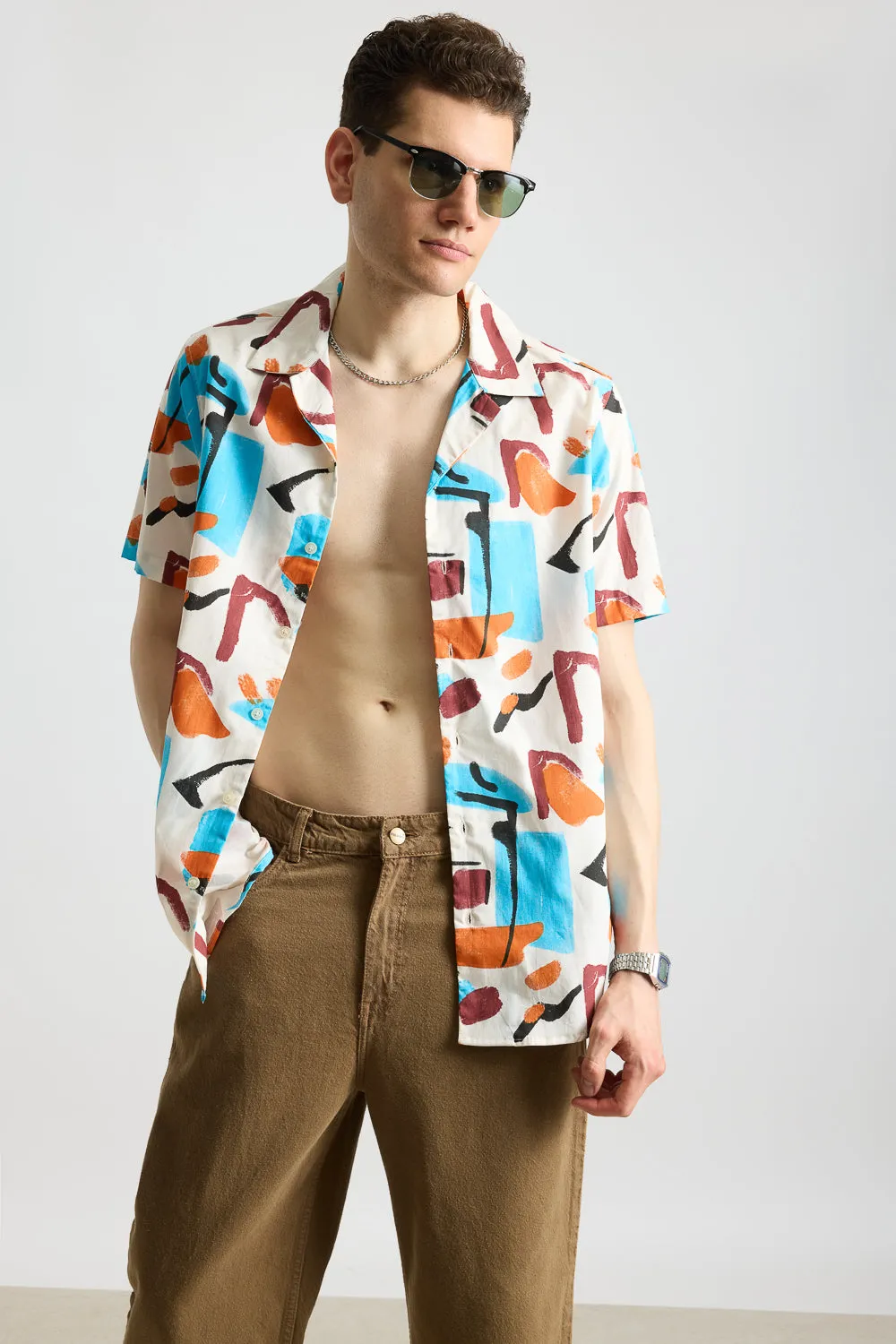 Abstract Paint Men's Resort Shirt