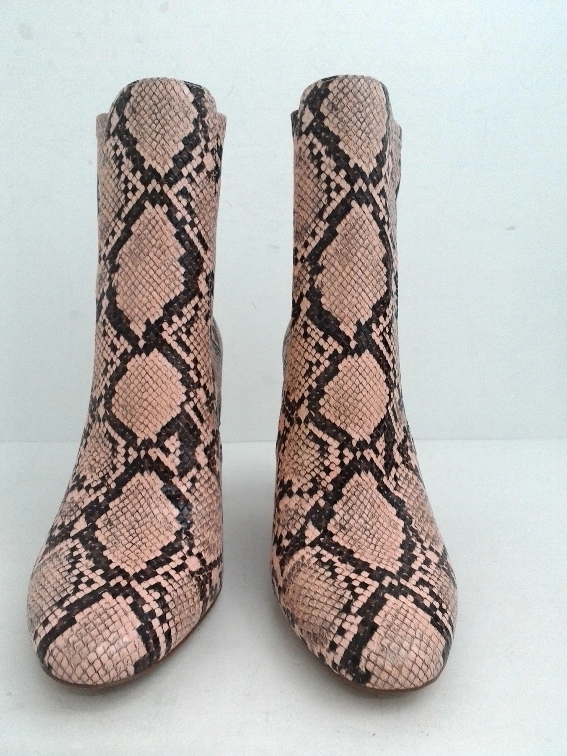 Aldo Women's Pink Snake Print Booties Size 9