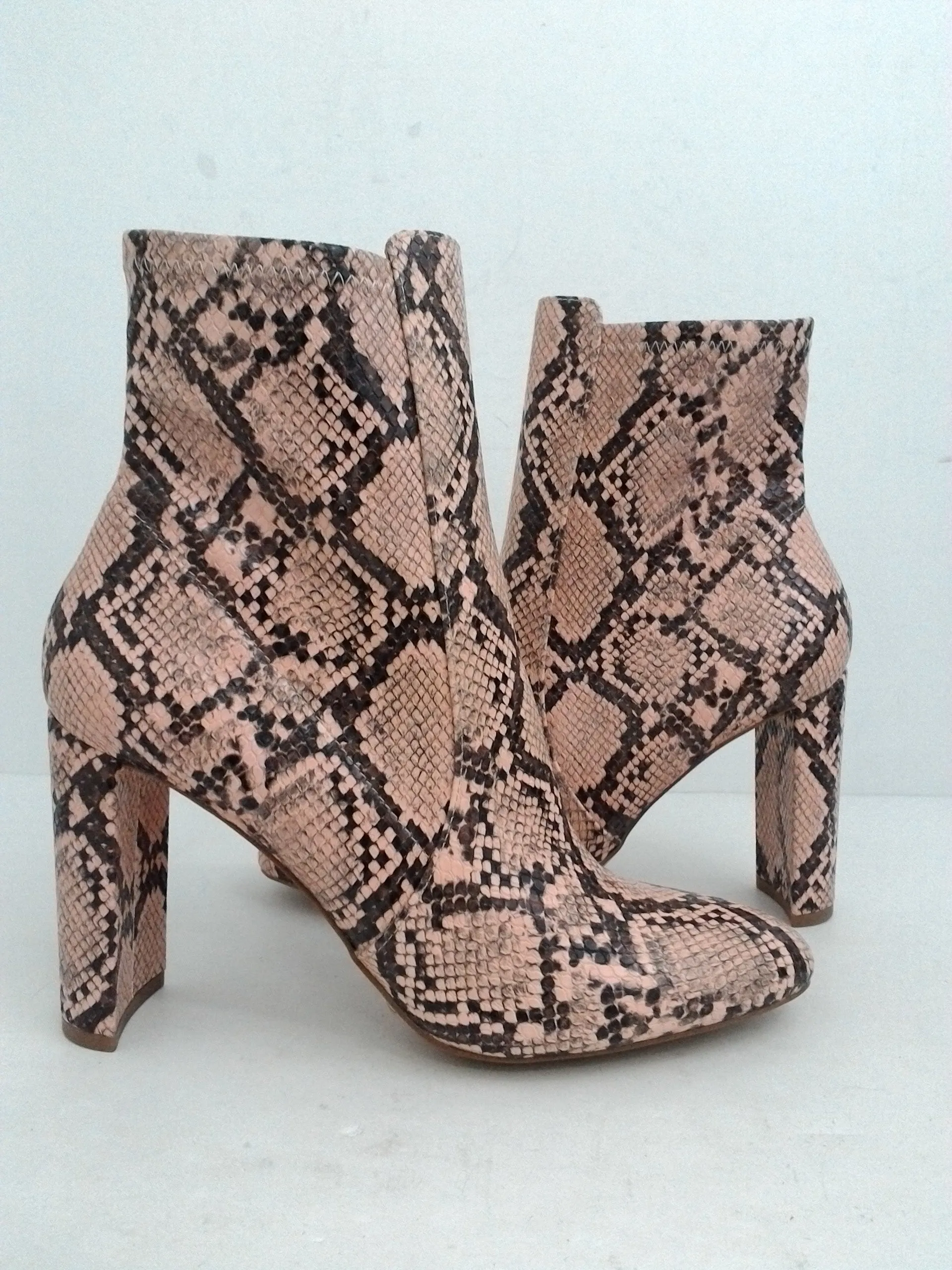 Aldo Women's Pink Snake Print Booties Size 9