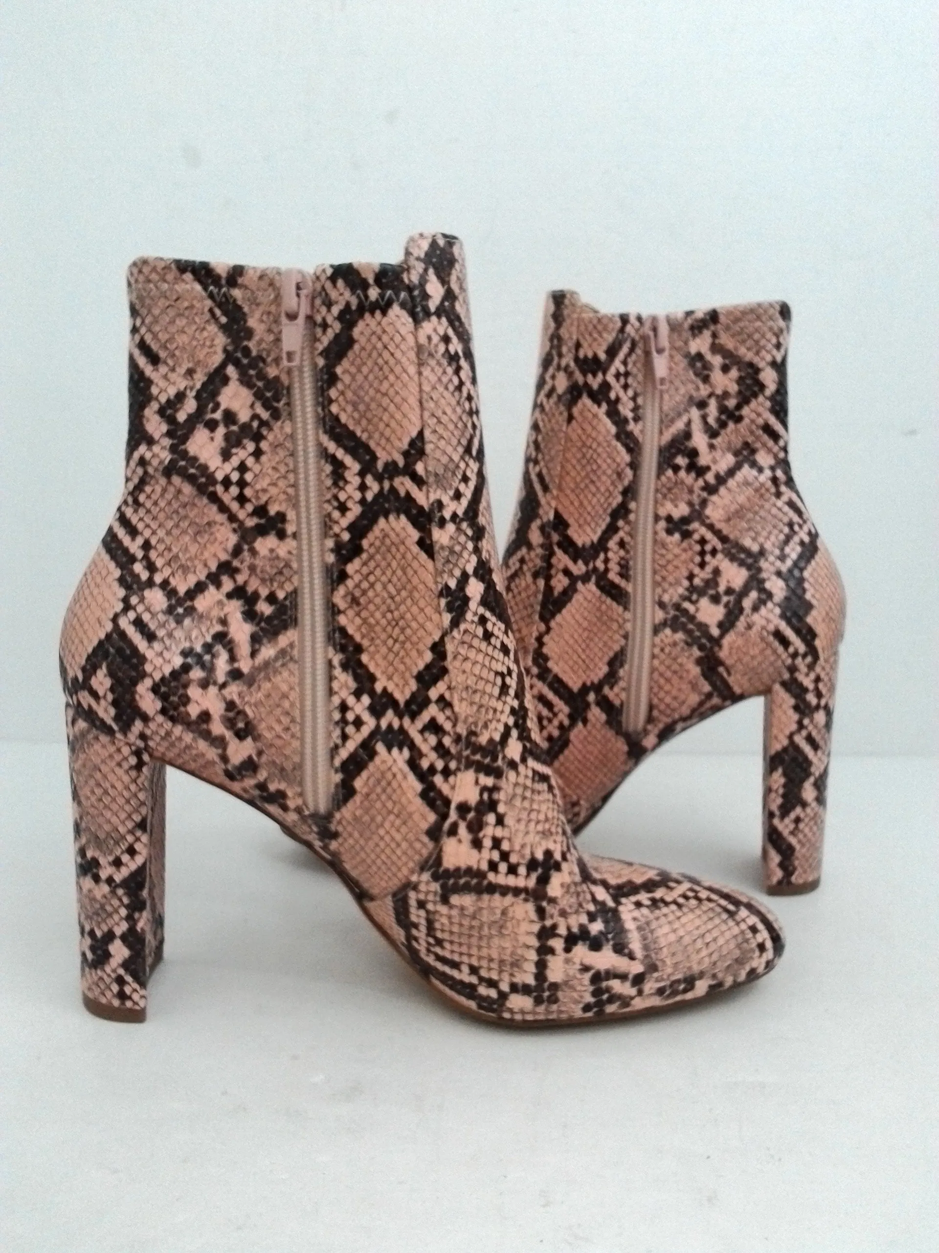 Aldo Women's Pink Snake Print Booties Size 9