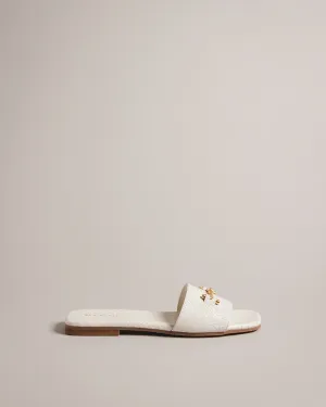 Ashinu Leather Equestrian Sandals Ivory