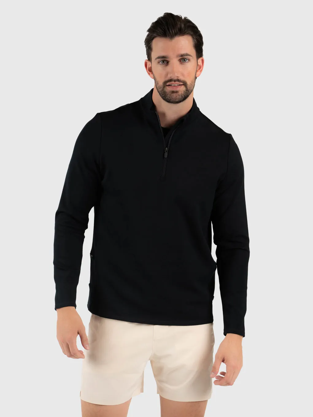 BARRY'S BLACK HALF ZIP LONG SLEEVE