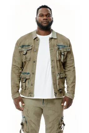 Big and Tall Overspray Utility  Jean Jacket - Hazelnut