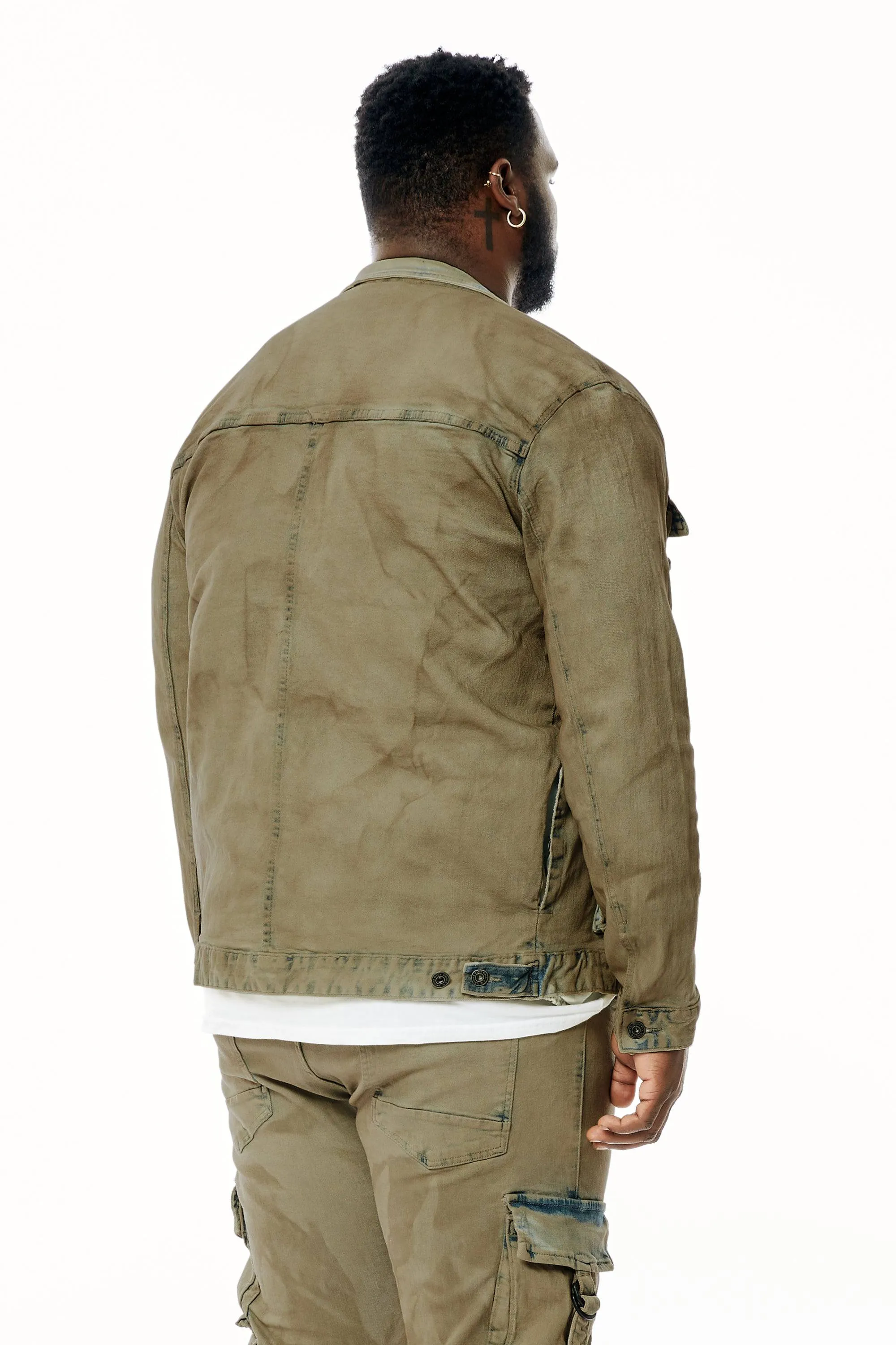 Big and Tall Overspray Utility  Jean Jacket - Hazelnut