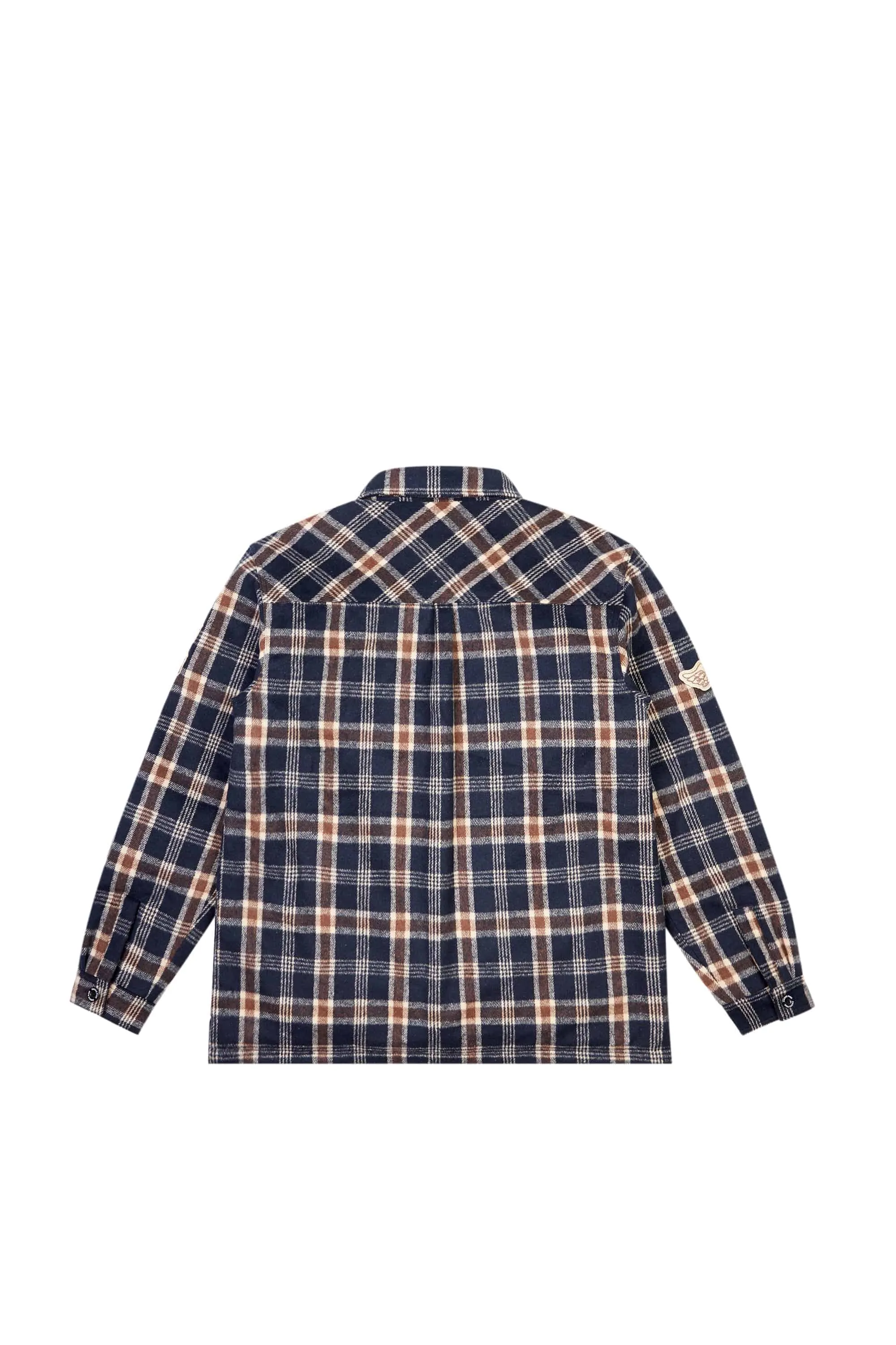 Big And Tall Varsity Patch Flannel Shacket