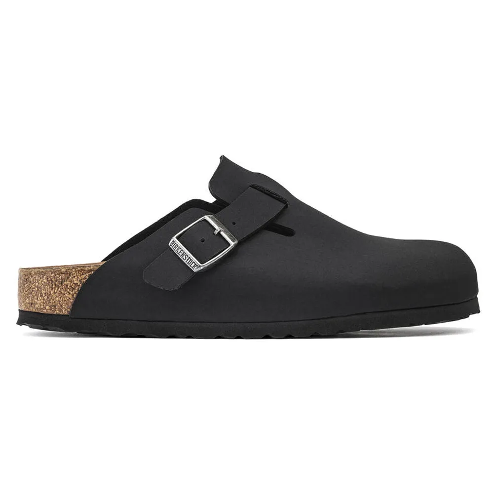 Birkenstock Women's Boston Vegan Birkibuc (Black - Narrow Fit)