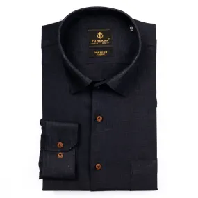 Black Color Prime Linen Shirt For Men