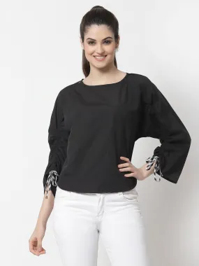 Black Extended Sleeves Top