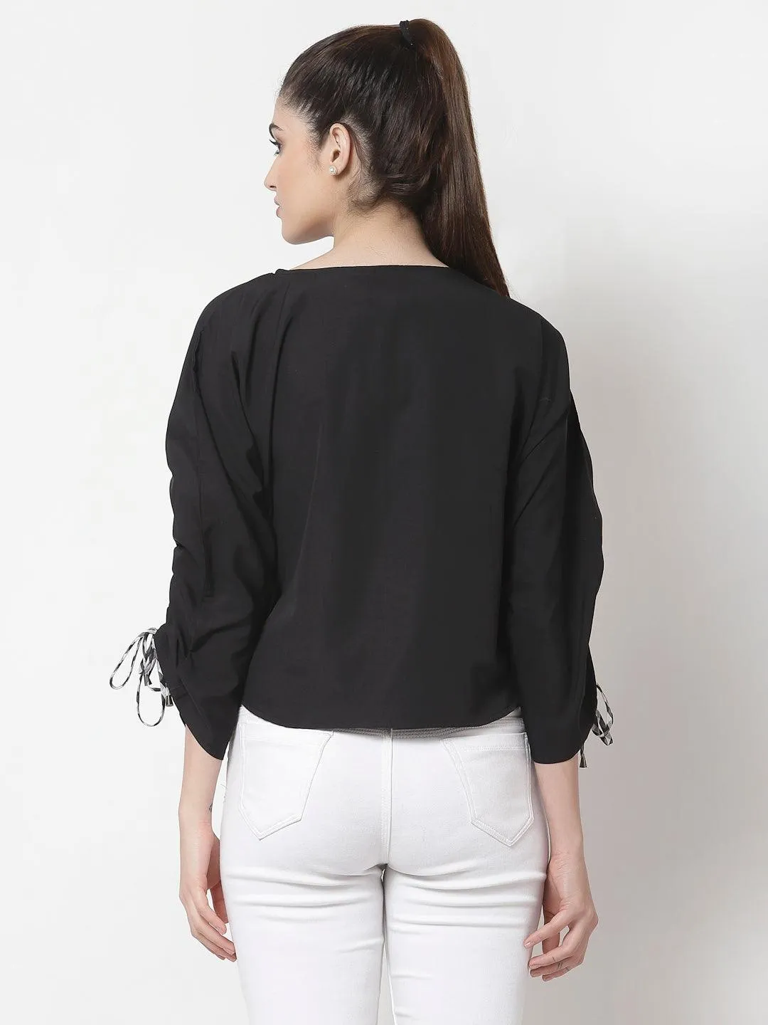 Black Extended Sleeves Top