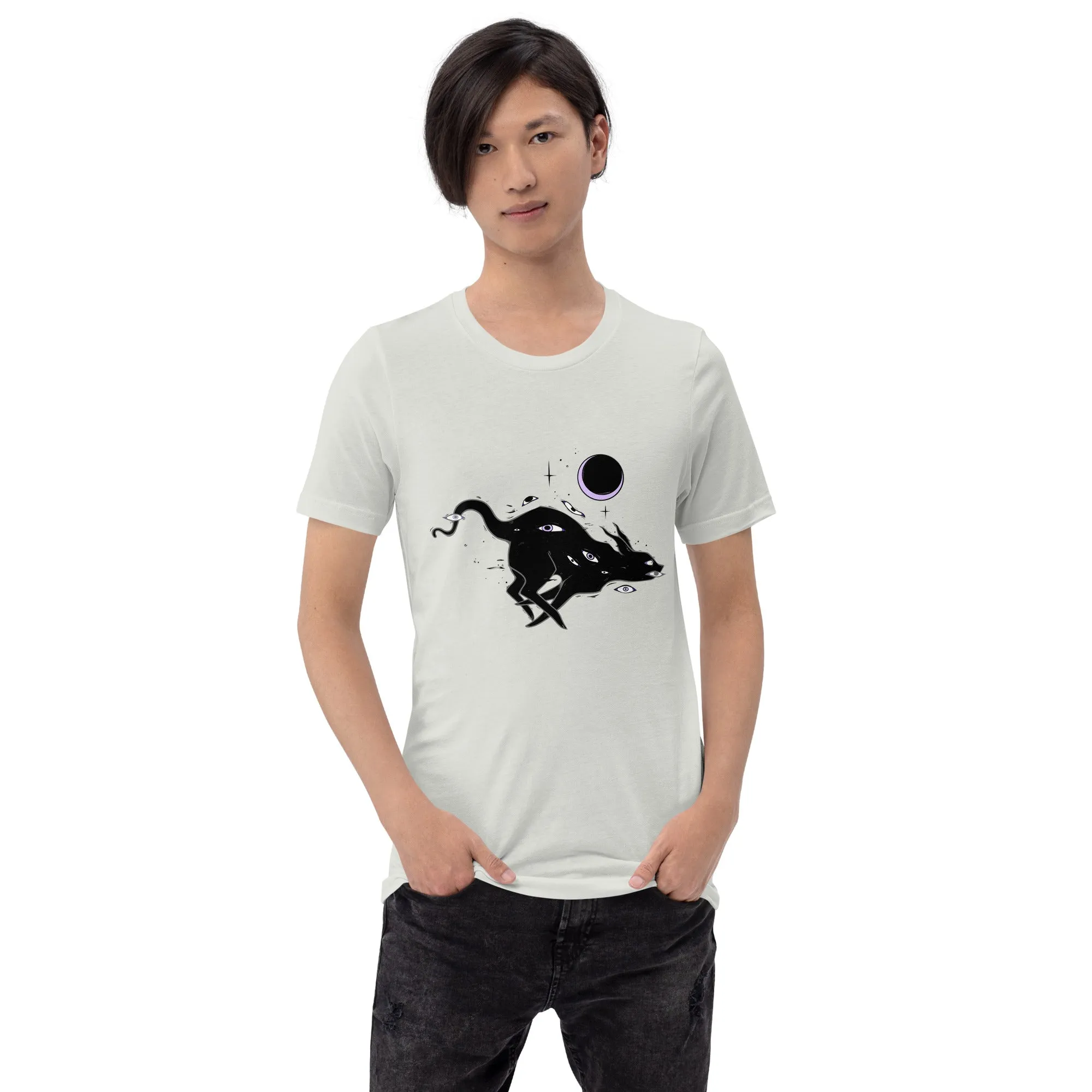 Black Running Cat, Unisex T-Shirt