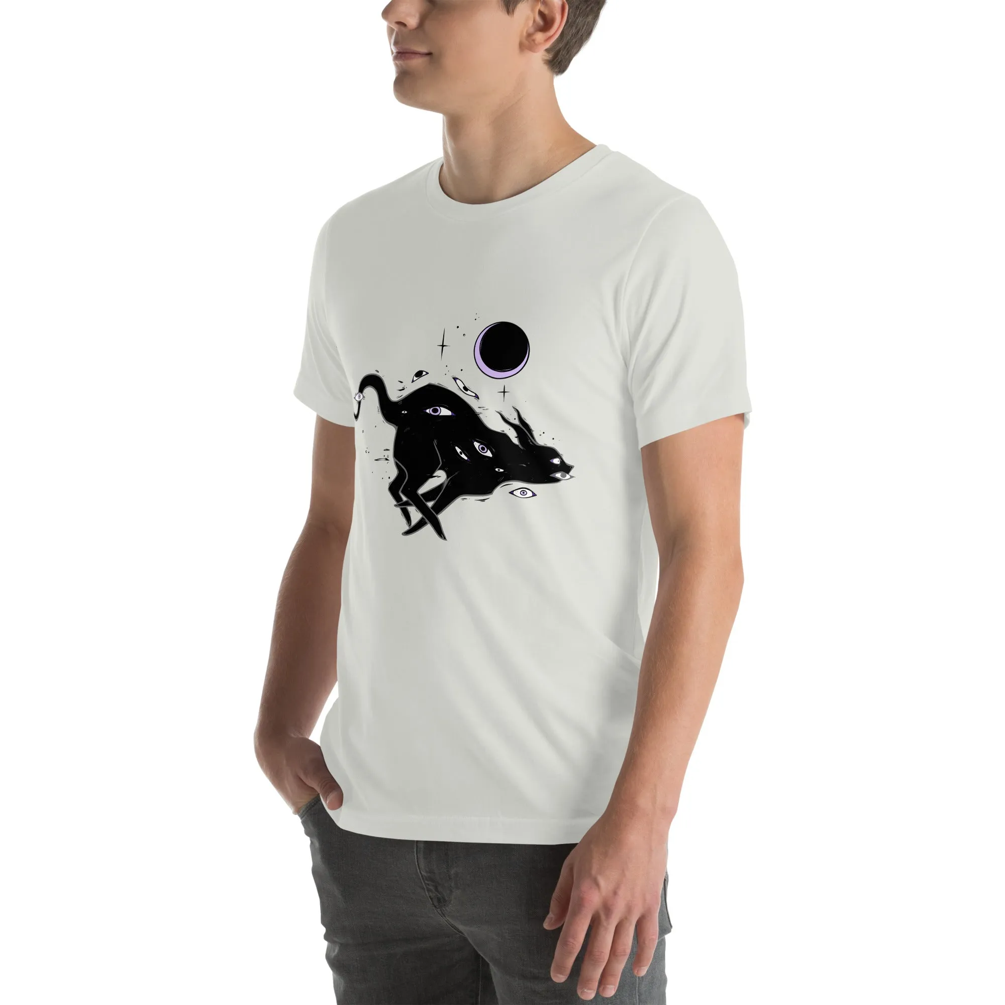 Black Running Cat, Unisex T-Shirt