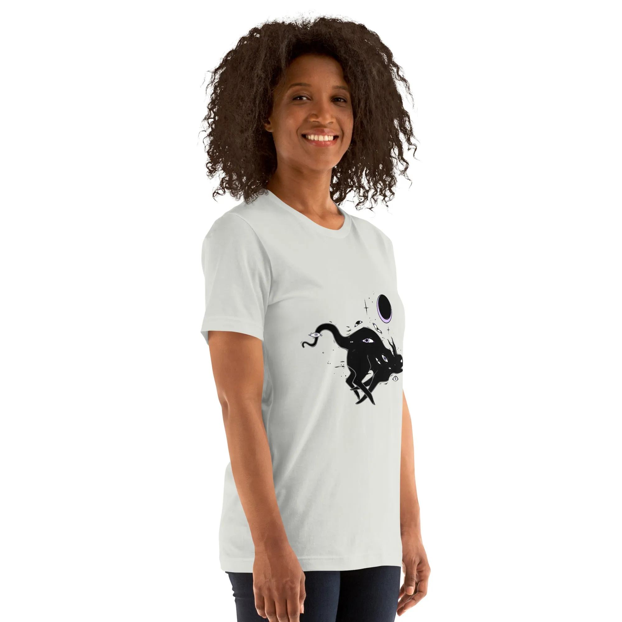 Black Running Cat, Unisex T-Shirt