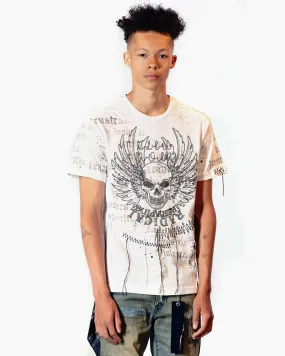 Bleunoir Skull Sequin Crew Neck Tee - White