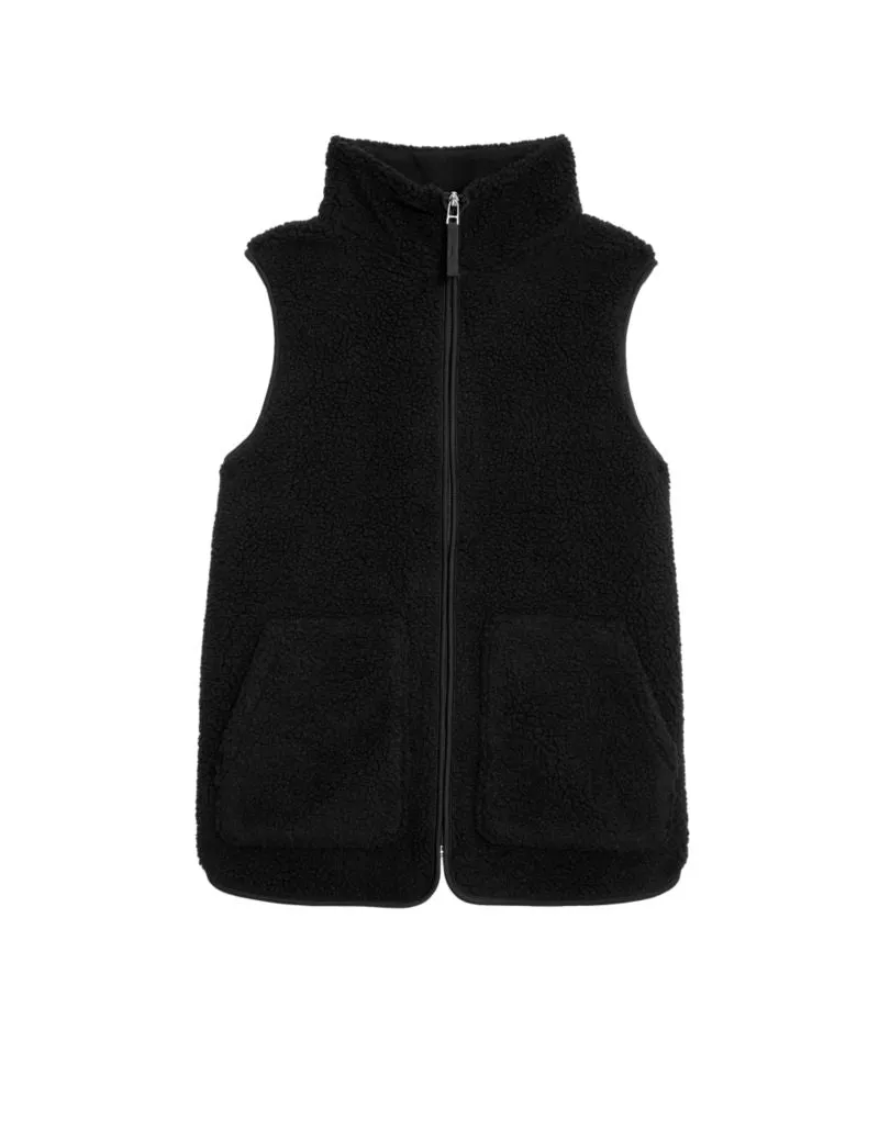 Borg Textured Funnel Neck Gilet