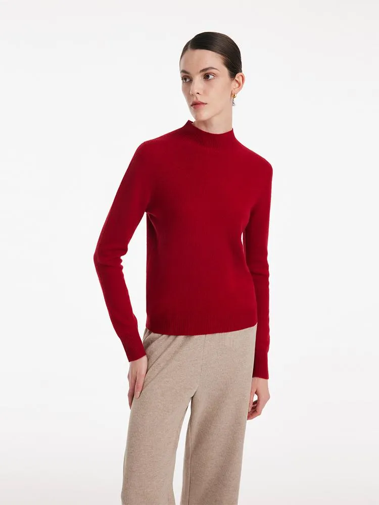 Cashmere Mock Neck Women Sweater