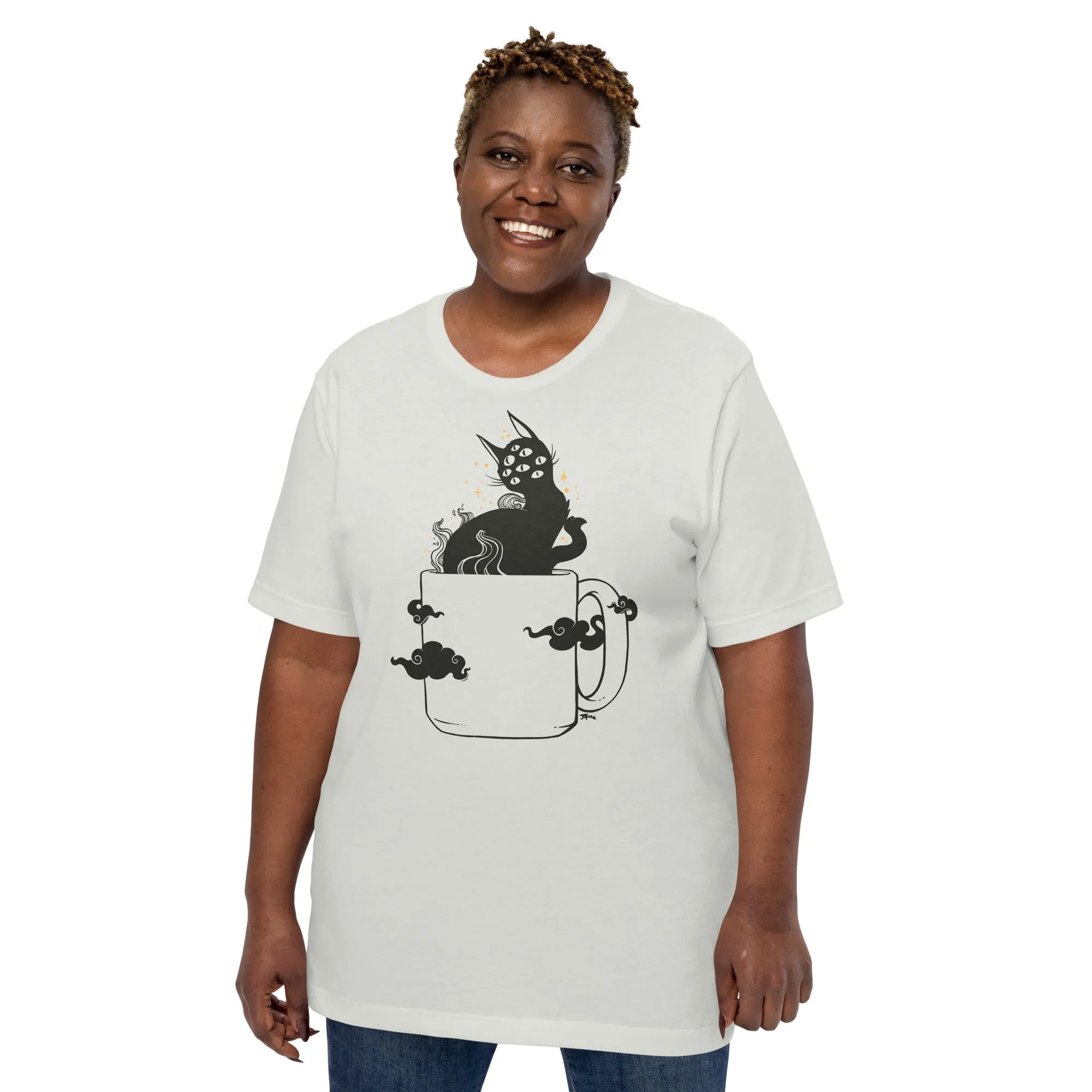 Cat In Coffee Cup, Unisex T-Shirt