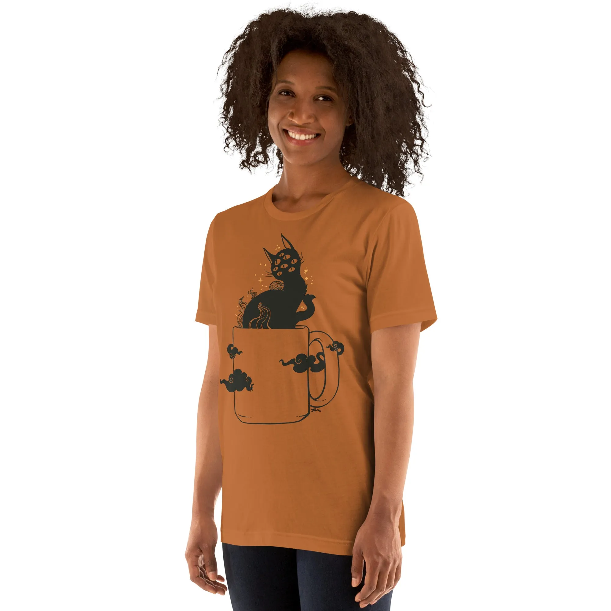 Cat In Coffee Cup, Unisex T-Shirt