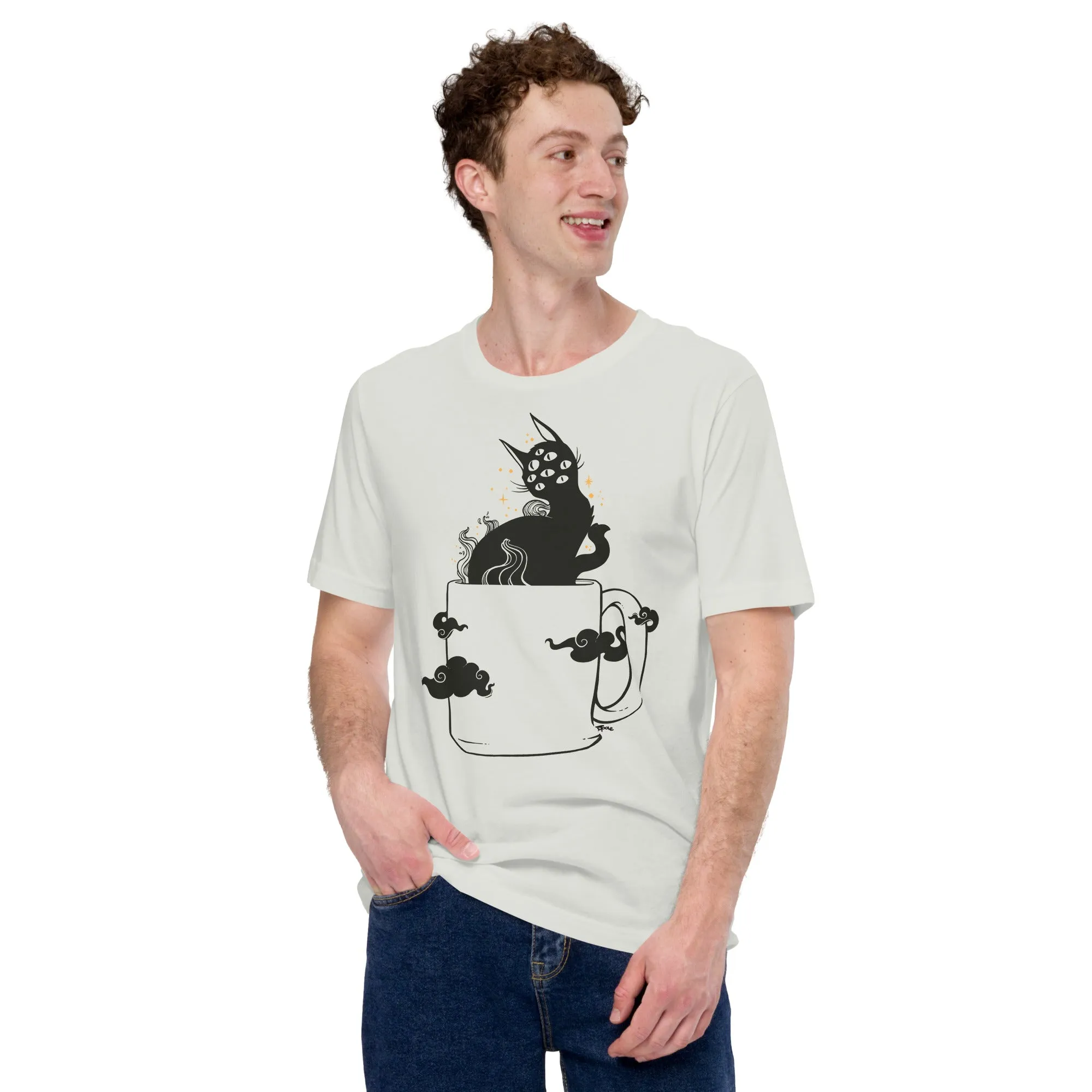 Cat In Coffee Cup, Unisex T-Shirt