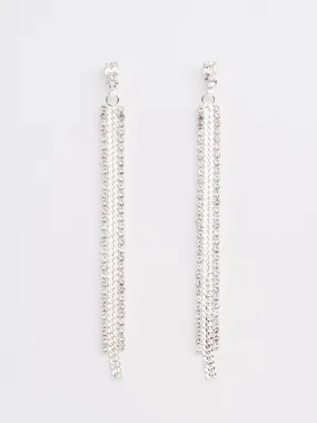 Chain & Gem Fringe Earrings