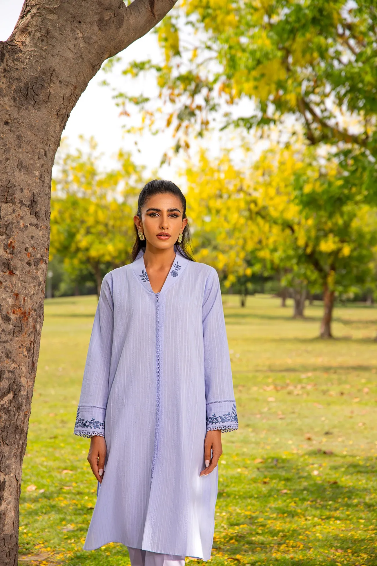 CHICKEN KARI SHIRT WITH EMBROIDERY DETAIL