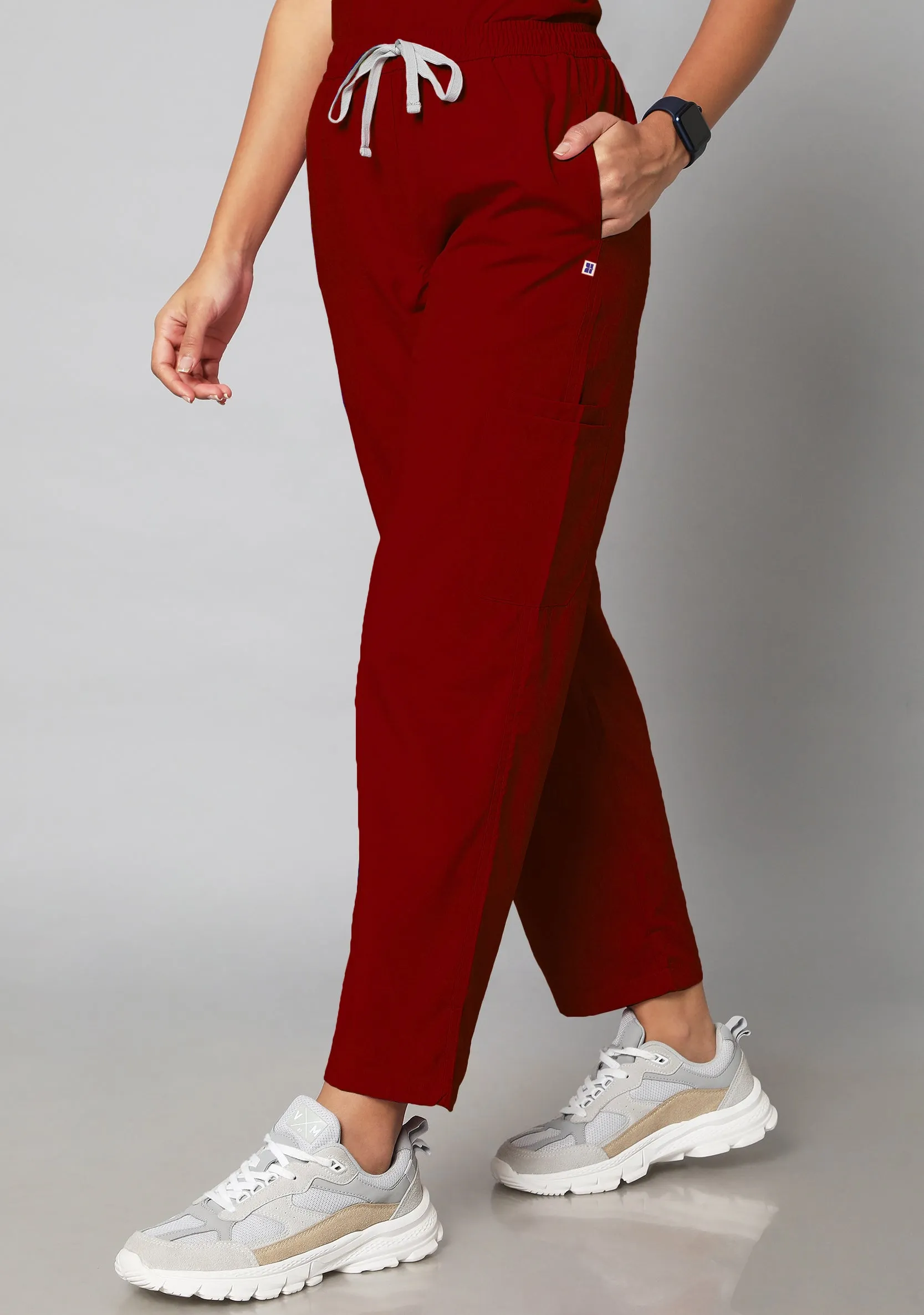 Classic Women's 10 Pocket (Maroon) Scrub