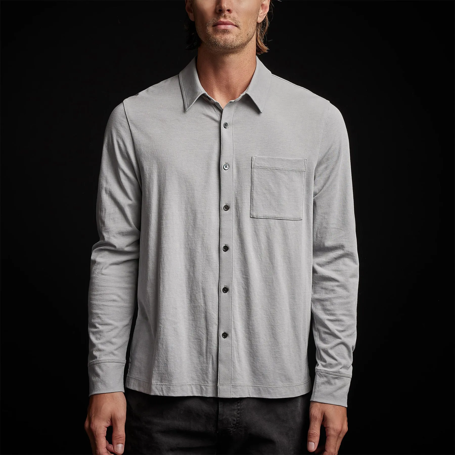 Clean Finish Jersey Shirt - Blue Fog