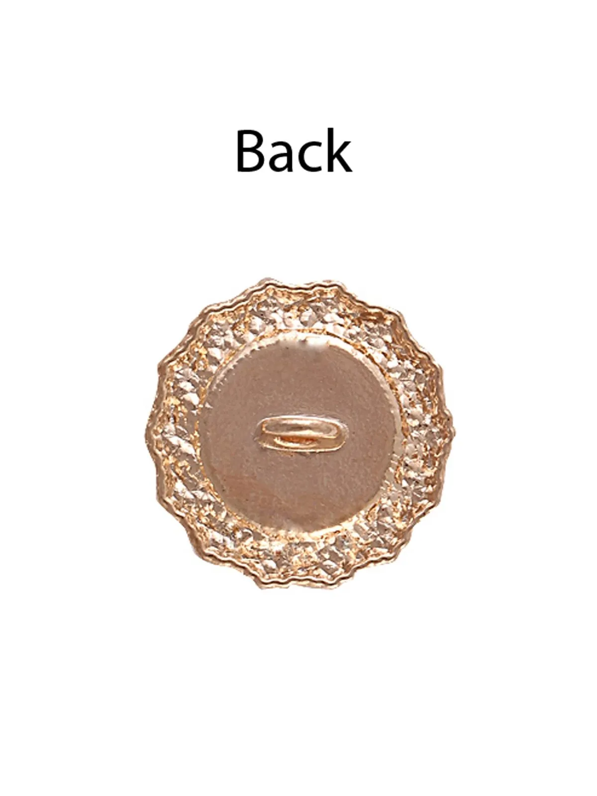 Decorative Golden Tone Round Shape Pearl Metal Button