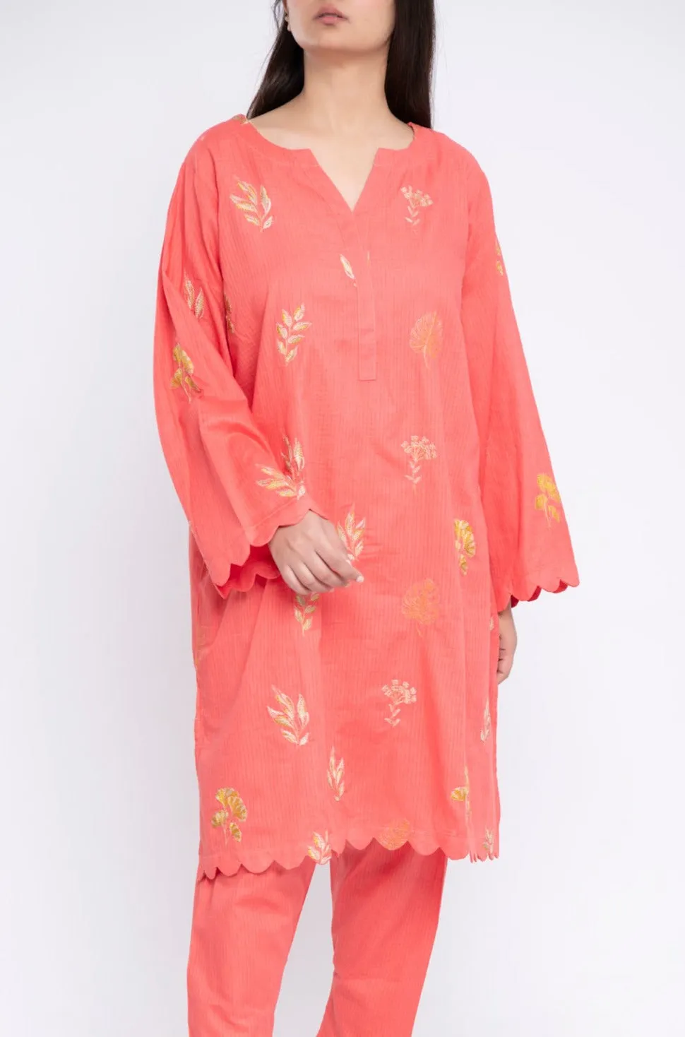 EMBROIDERED SHIRT AND SKINNY SHALWAR