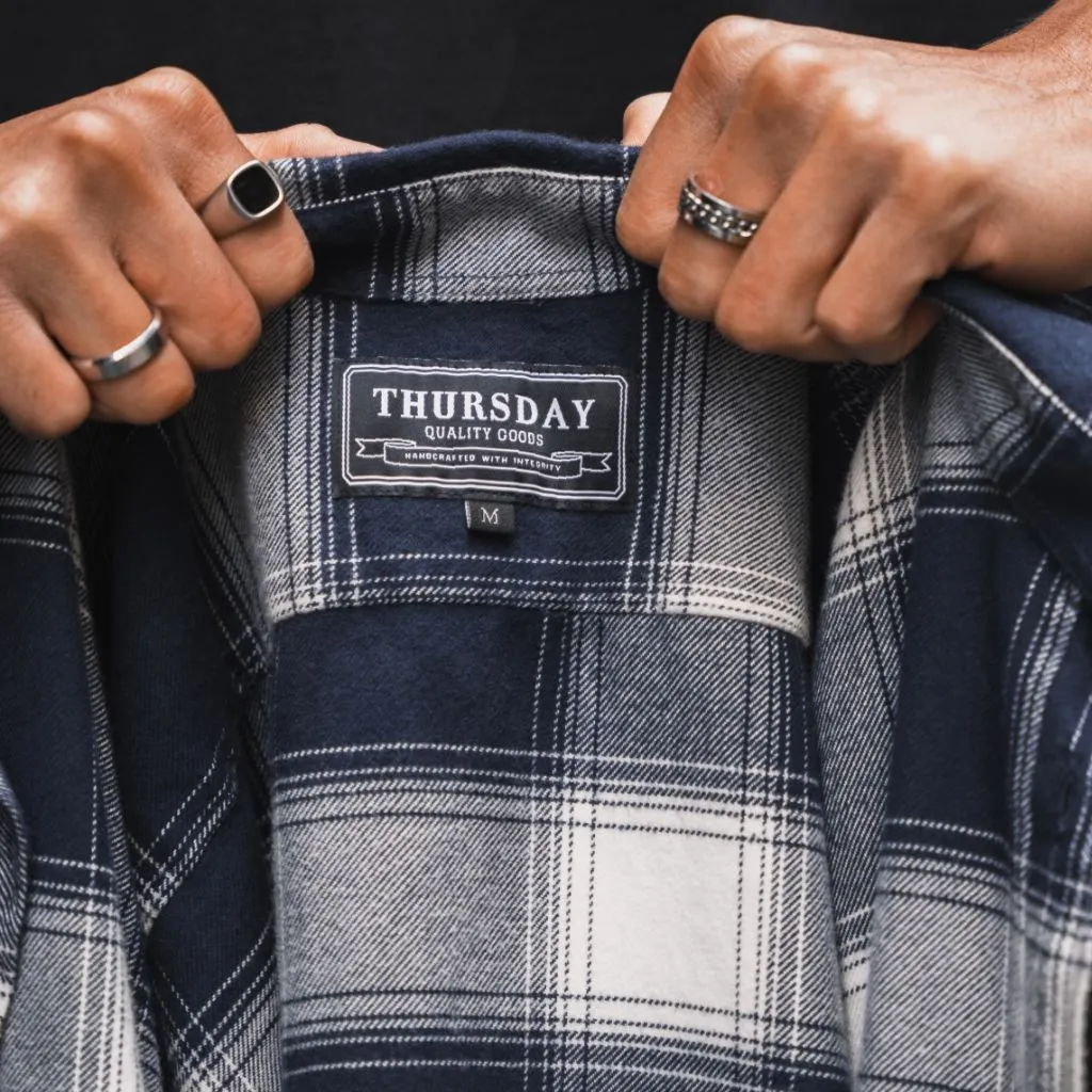 Forever Flannel Shirt | Navy & Cream