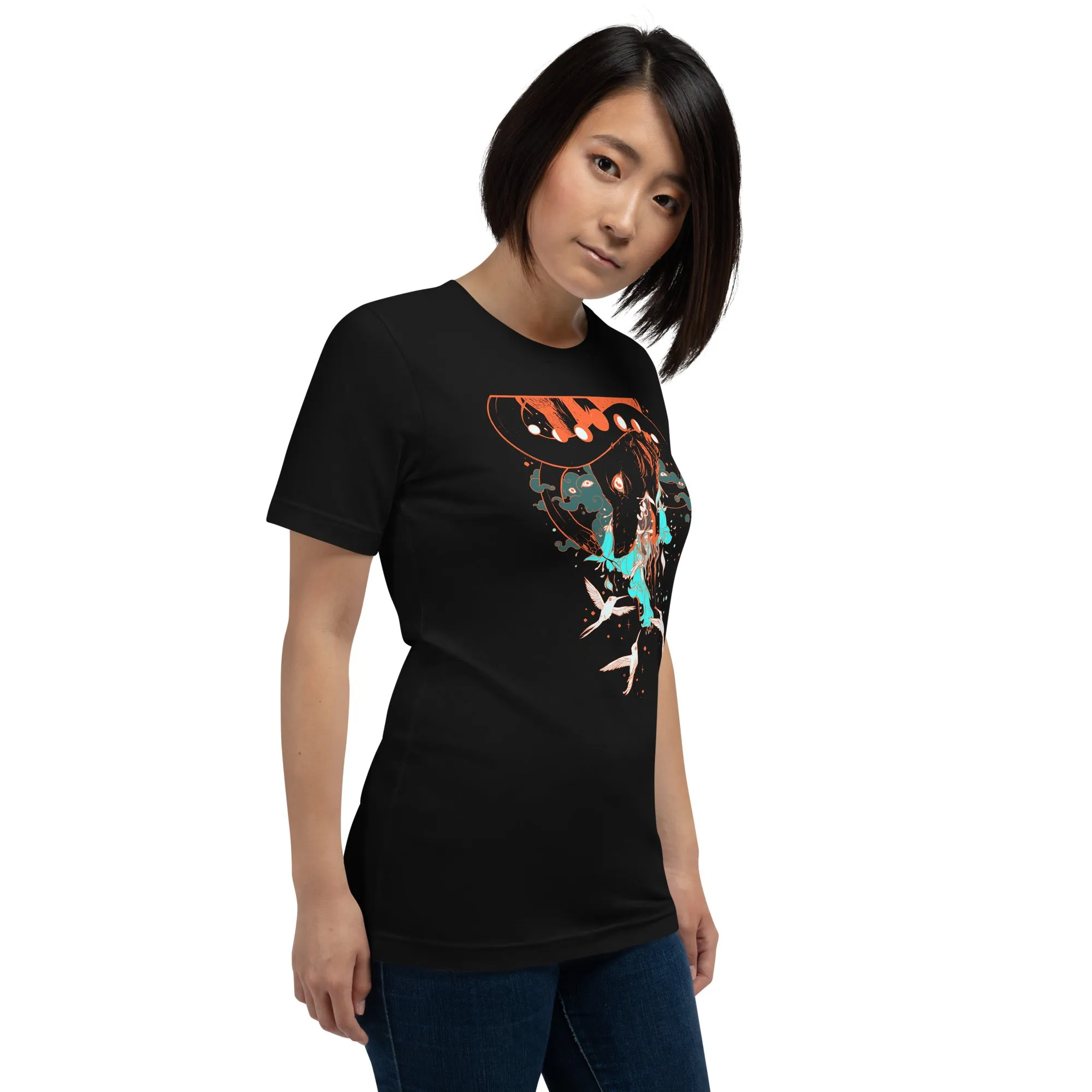 Fox And Hummingbirds, Unisex T-Shirt