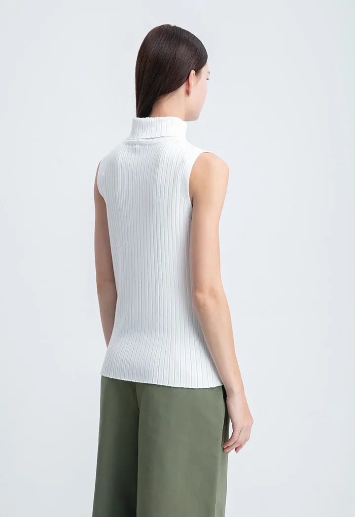 High Neck Knitted Basic Top