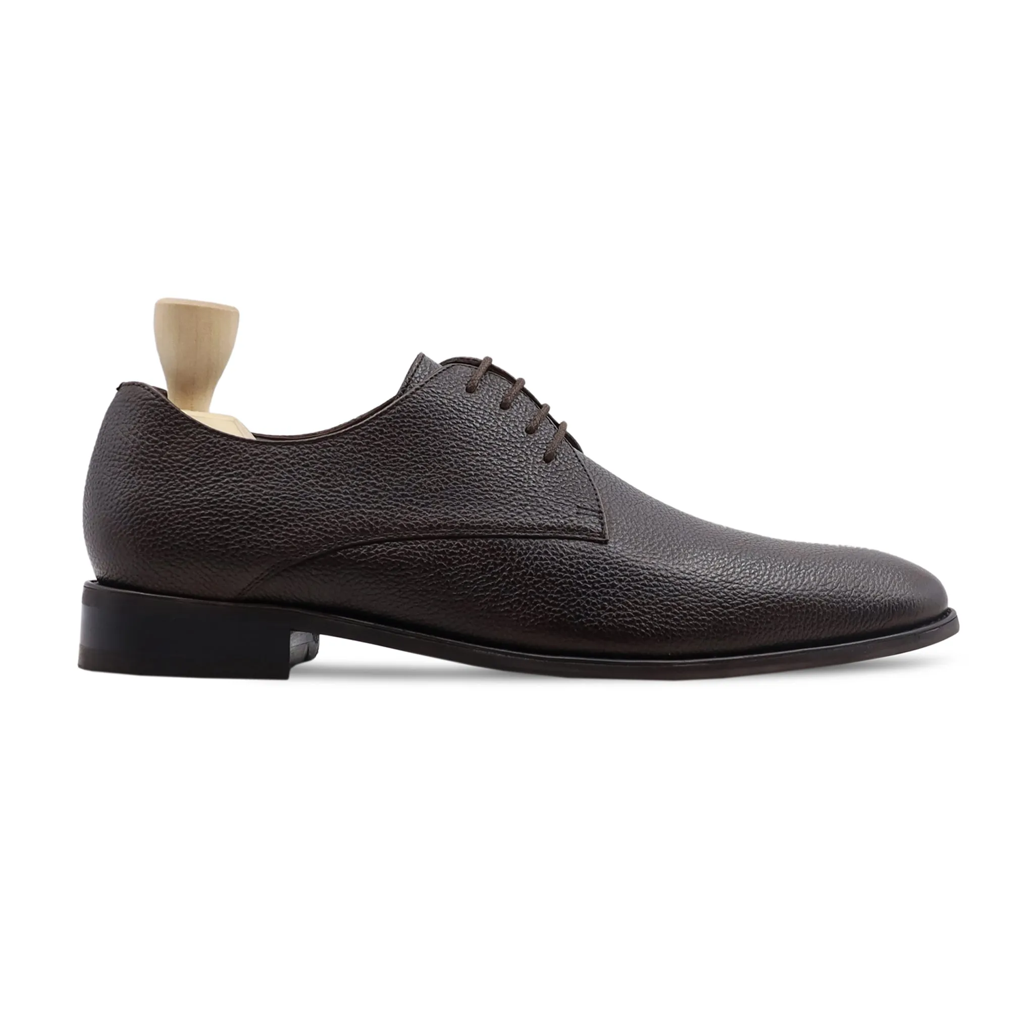 Hofsud - Men's Dark Brown Pebble Grain Derby Shoe