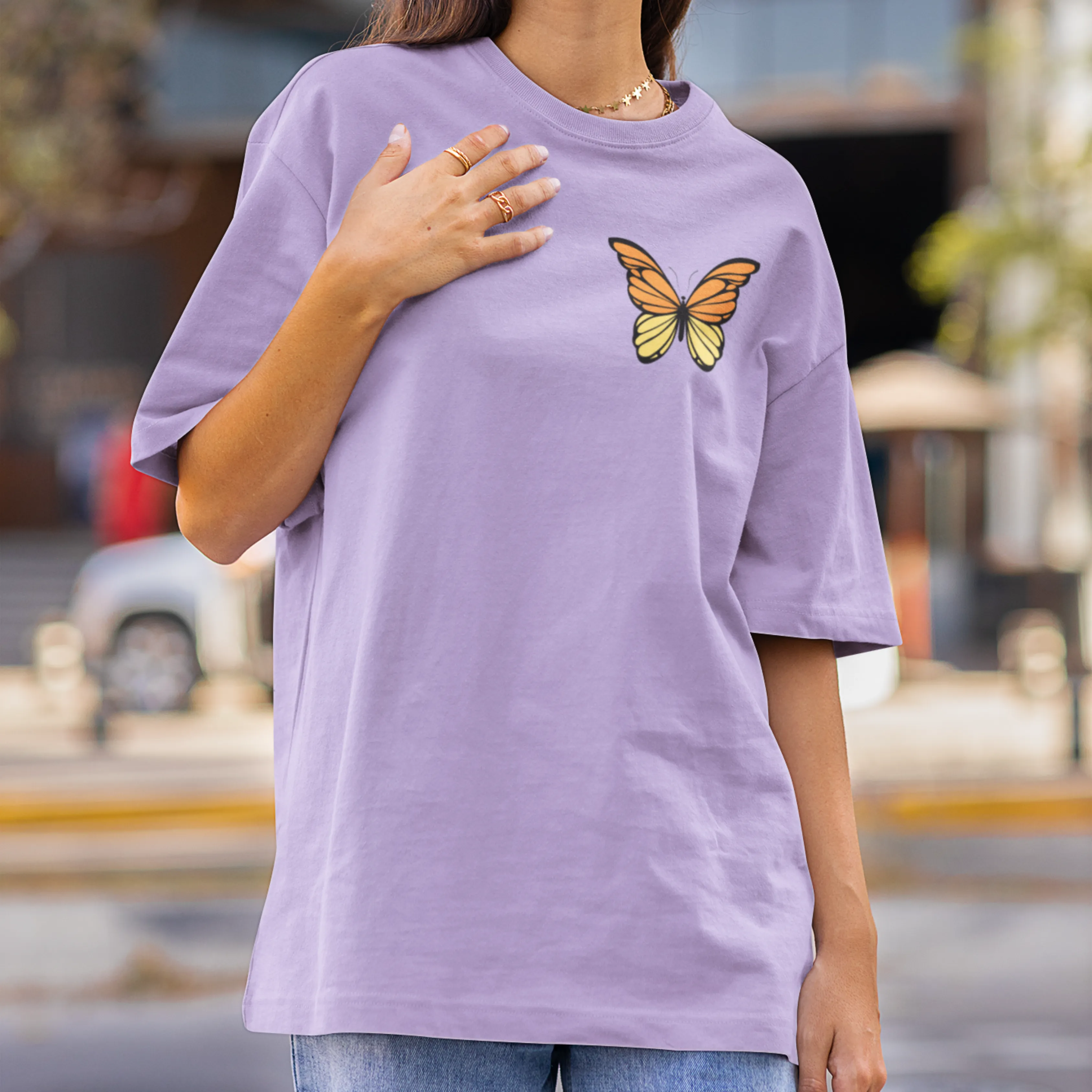 Independent And Vibrant Back Printed Oversized Tee