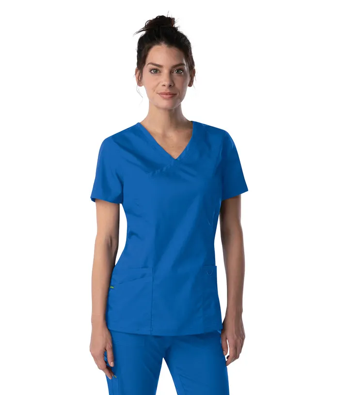 Landau proflex women's Mock Wrap Neck Scrub Set