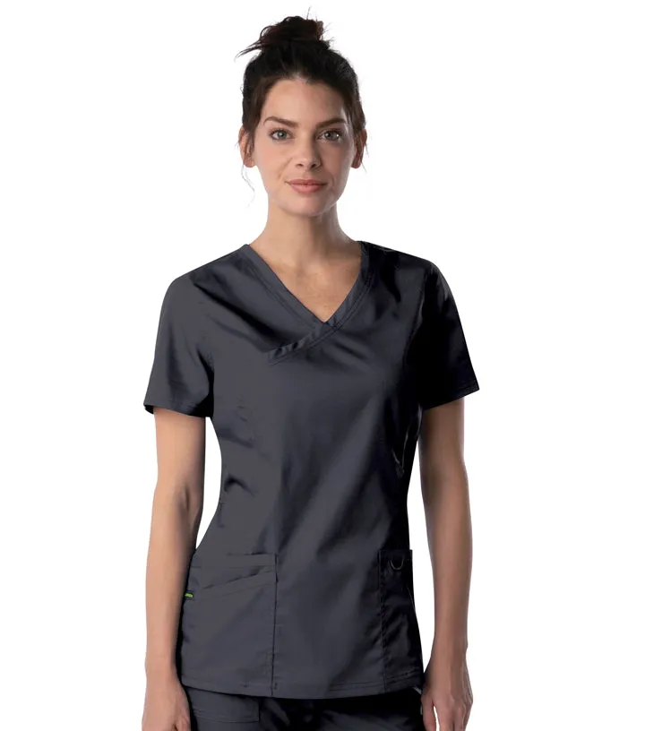 Landau proflex women's Mock Wrap Neck Scrub Set