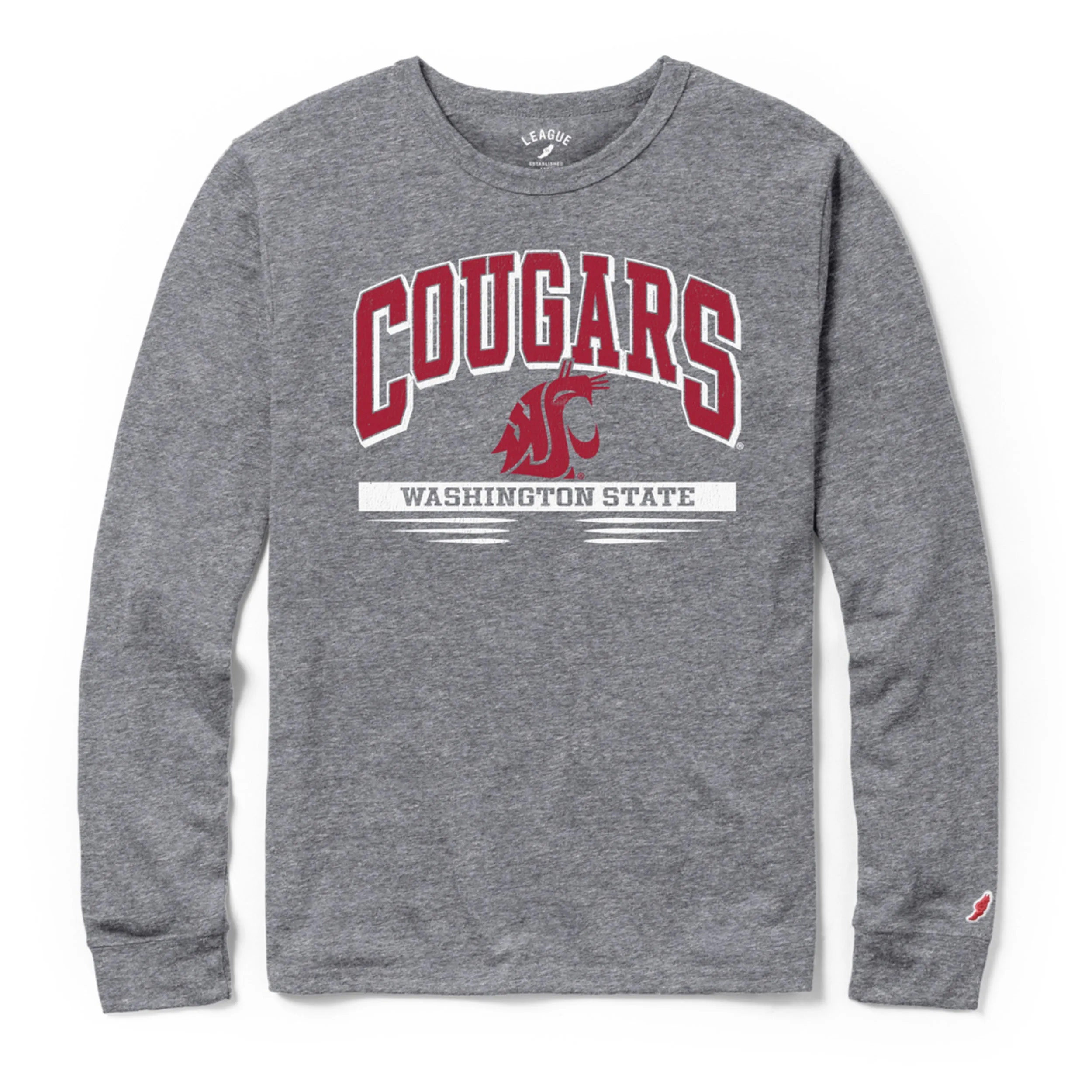 League Long Sleeve Mens Grey Cougars Tee