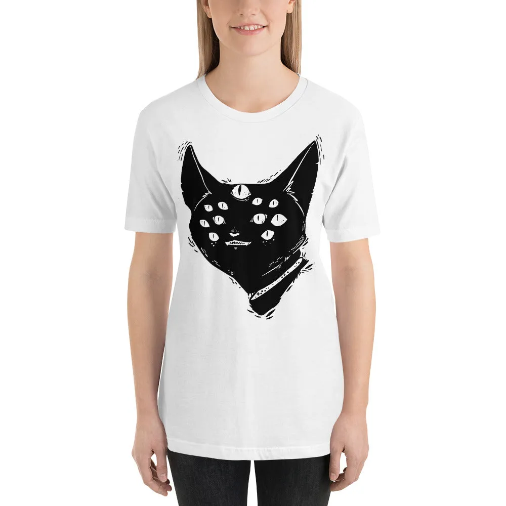 Many Eyed Monster Cat, Unisex T-Shirt