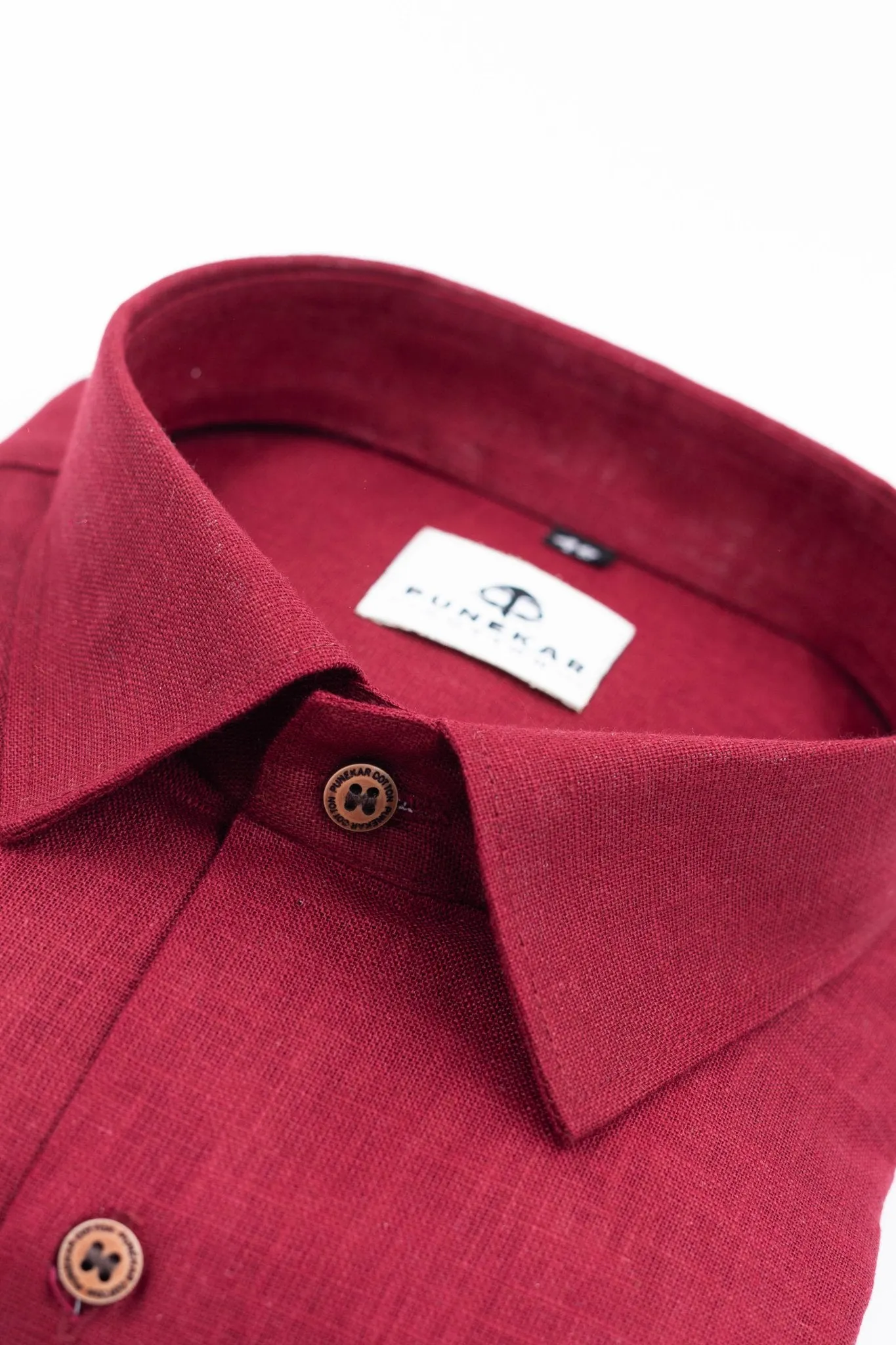 Maroon Color Linen Formal Shirts For Men