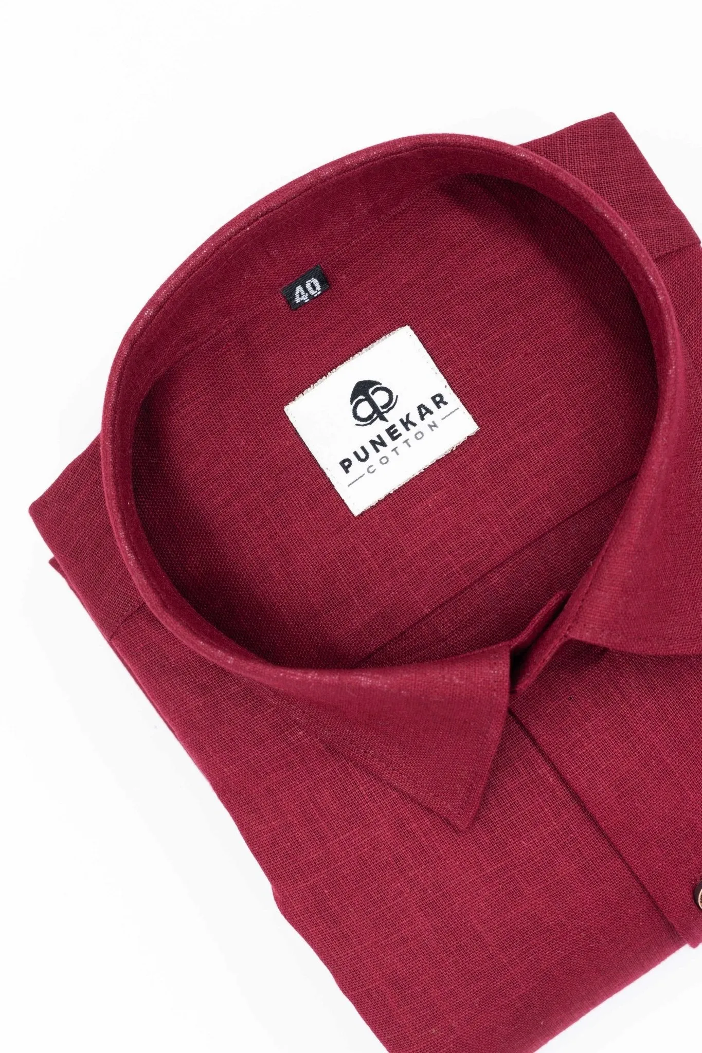 Maroon Color Linen Formal Shirts For Men