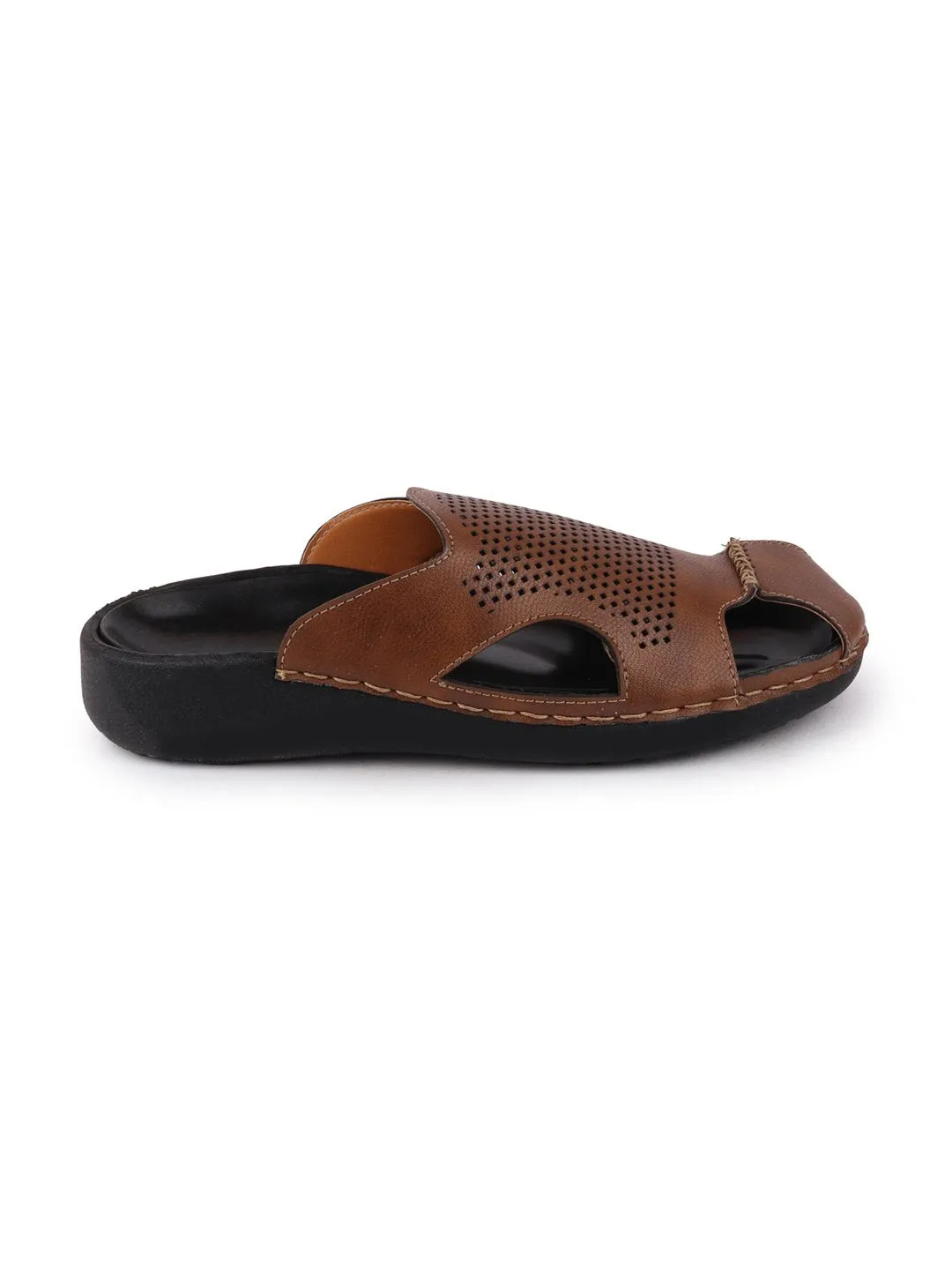 Men Tan Casual Slip-On Fishermen Sandals