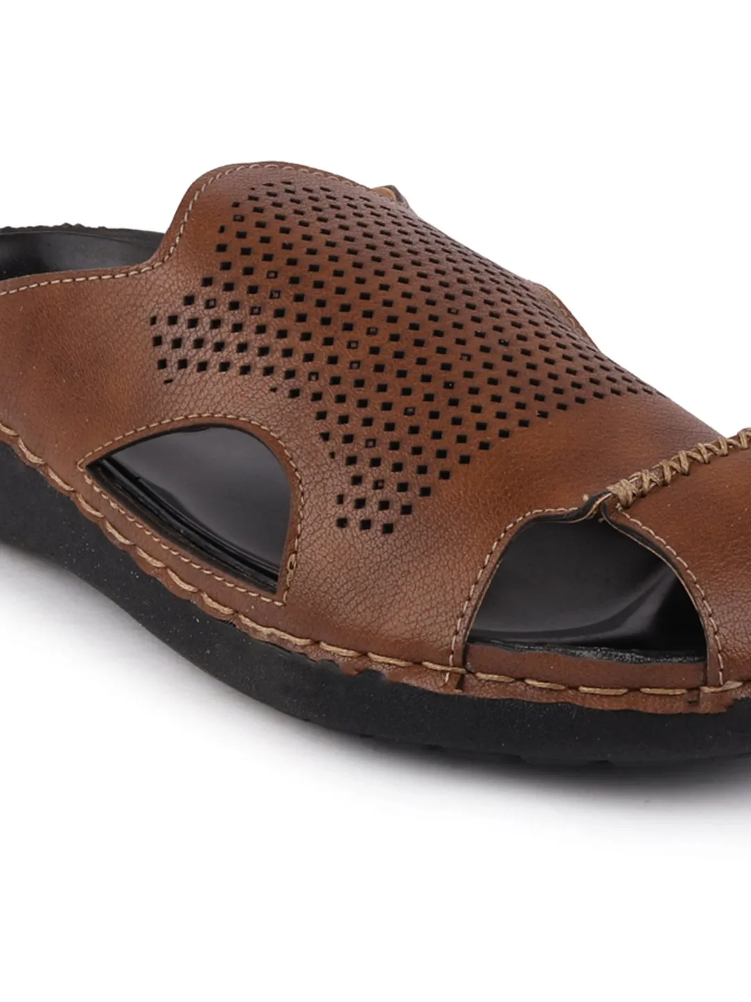 Men Tan Casual Slip-On Fishermen Sandals