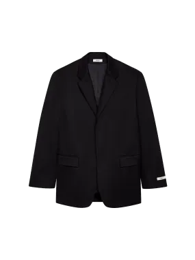 Men's Organic Cotton Oversized Tailored Blazer—black