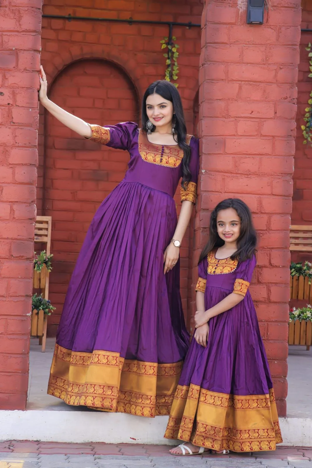 Mother and Daughter Same Matching Gown Outfits Set