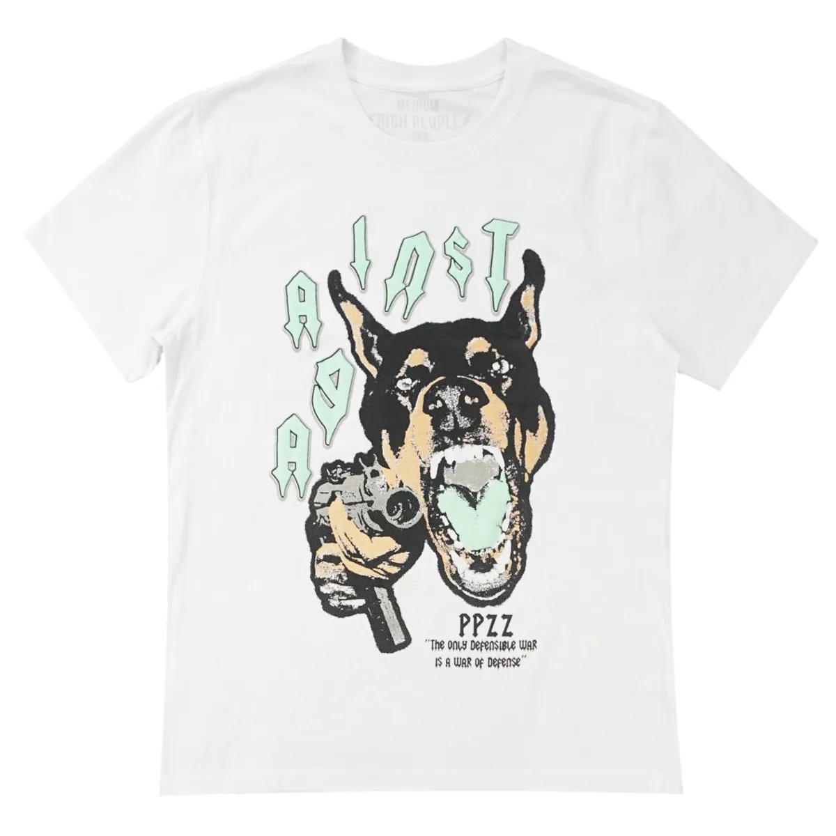 PPZZ x Rich People Against K9 Tee (Wte/Mint) /D6