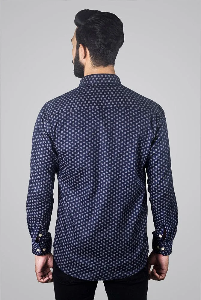 Printed Shirts for Men - Mehroon Twill Print | Buy Now