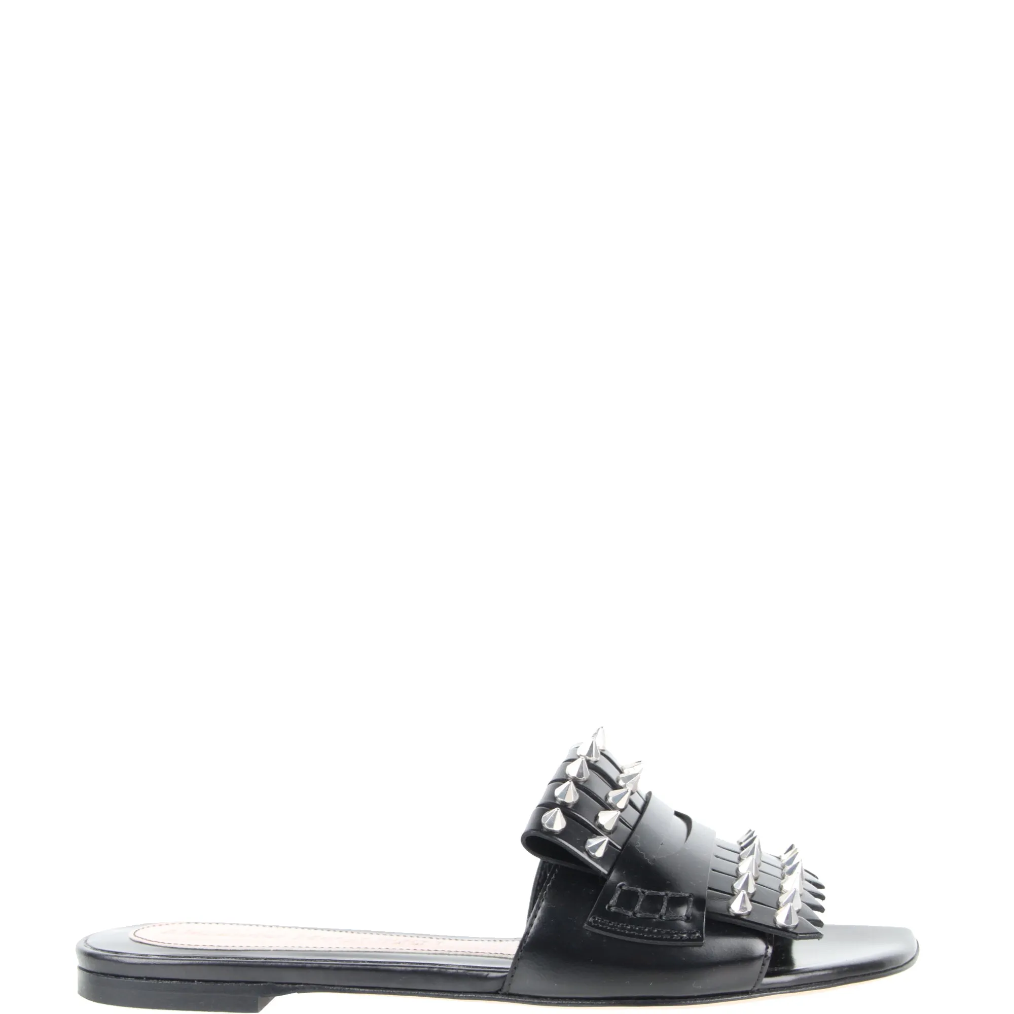 Punk Loafer Slide, Black/Silver