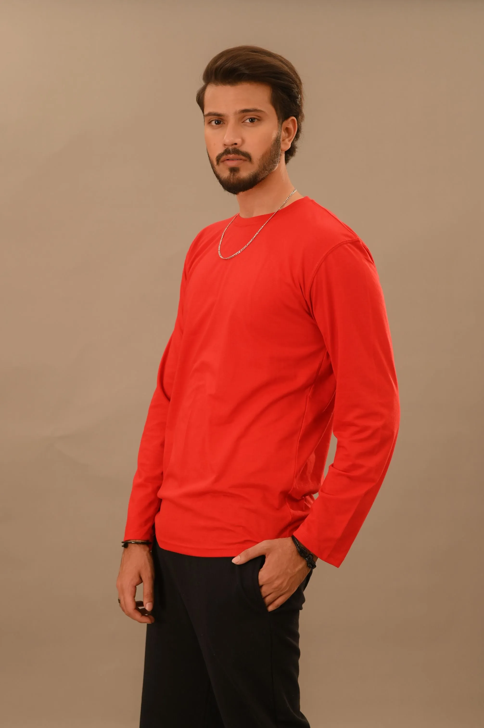 Red Full Sleeve T-Shirt - Men