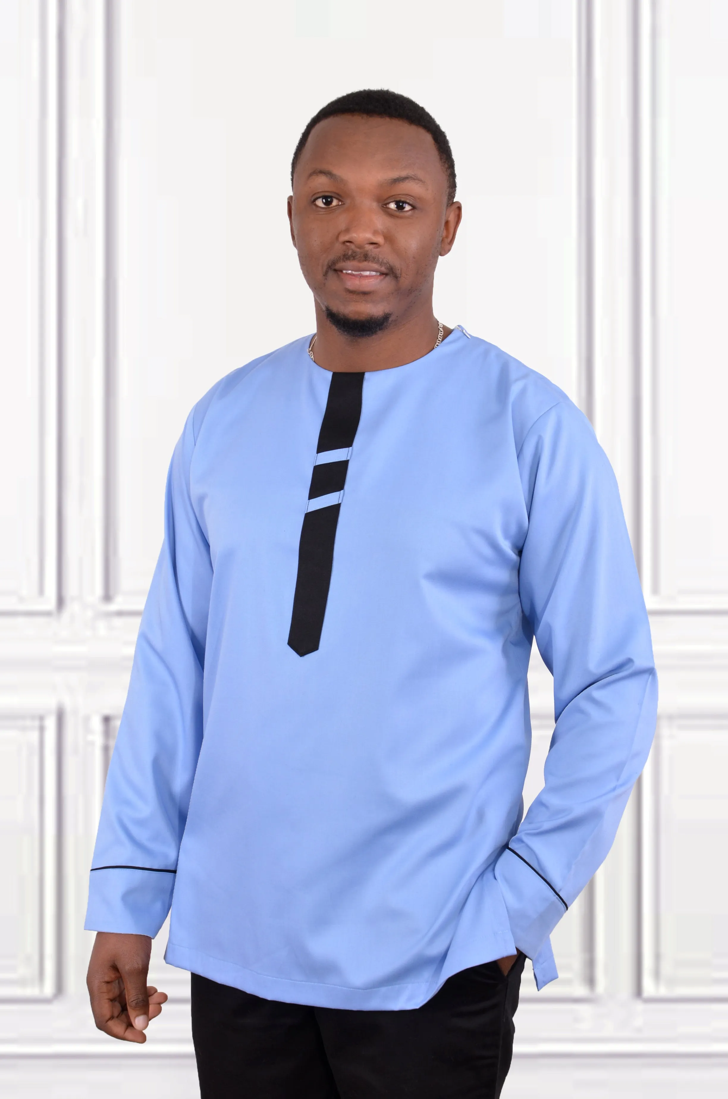 Sky Blue ankara shirt